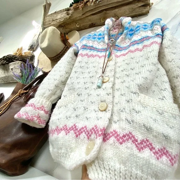 SOLD⭐️RARE Artisan HANDCRAFTED granny sweater-Navajo/NORDIC/Aztec/Pendleton vibe - Picture 5 of 16